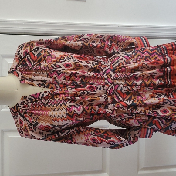 Zara Pastel Pink Geometric Short Dress Boho Size XL - Picture 13 of 16